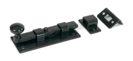 From The Anvil - Black 4" Straight Knob Bolt | Sku. 33982 | Trade Door Handles.