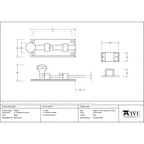 From The Anvil - Black 4" Straight Knob Bolt | Sku. 33982 | Trade Door Handles.