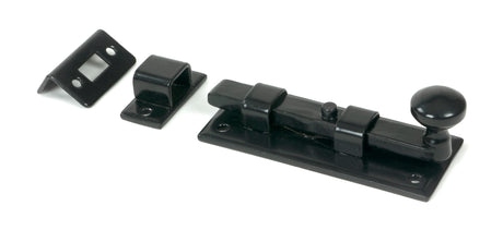 From The Anvil - Black 4" Straight Knob Bolt | Sku. 33982 | Trade Door Handles.
