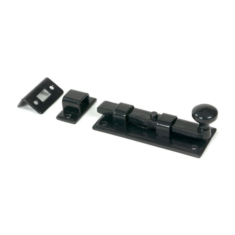 From The Anvil - Black 4" Straight Knob Bolt | Sku. 33982 | Trade Door Handles.