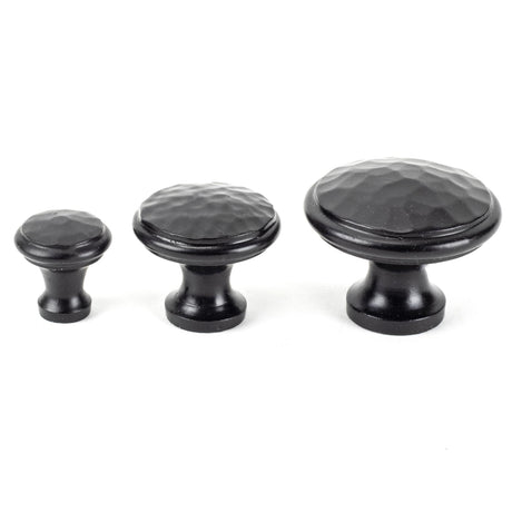 From The Anvil - Black Hammered Cabinet Knob - Large | Sku. 33993 | Trade Door Handles.