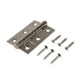This is an image of Timco - Twin Ball Bearing Hinges - Steel - Satin Nickel 76 x 51 (1 Pairs Box) 340147