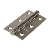 This is an image of Timco - Twin Ball Bearing Hinges - Steel - Satin Nickel 76 x 51 (1 Pairs Box) 340147