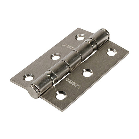 This is an image of Timco - Twin Ball Bearing Hinges - Steel - Satin Nickel 76 x 51 (1 Pairs Box) 340147