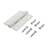 This is an image of Timco - Twin Ball Bearing Hinges - Steel - White 76 x 51 (1 Pairs Box) 340369
