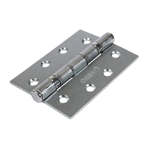 This is an image of Timco - Twin Ball Bearing Hinges - Steel - Satin Chrome 102 x 76 (1 Pairs Box) 340670