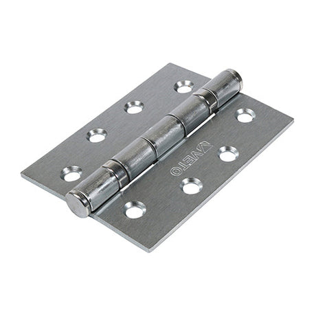 This is an image of Timco - Twin Ball Bearing Hinges - Steel - Satin Chrome 102 x 76 (1 Pairs Box) 340670