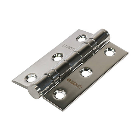 This is an image of Timco - Twin Ball Bearing Hinges - Stainless Steel - Polished 76 x 51 (1 Pairs Box) 340999