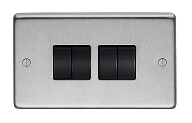 From The Anvil - SSS Quad 10 Amp Switch | Sku. 34203/1 | Trade Door Handles.