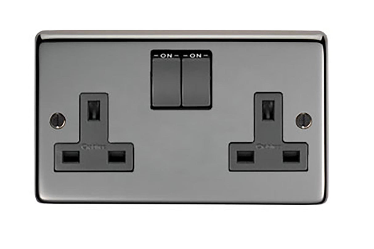 From The Anvil - BN Double 13 Amp Switched Socket | Sku. 34224 | Trade Door Handles.