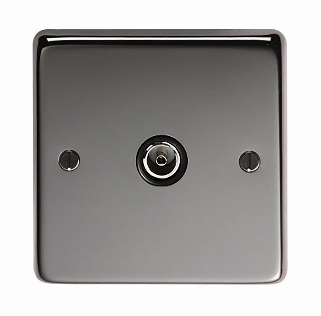 From The Anvil - BN Single TV Socket | Sku. 34229 | Trade Door Handles.