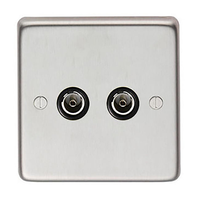 From The Anvil - SSS Double TV Socket | Sku. 34230/1 | Trade Door Handles.