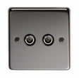 From The Anvil - BN Double TV Socket | Sku. 34230 | Trade Door Handles.