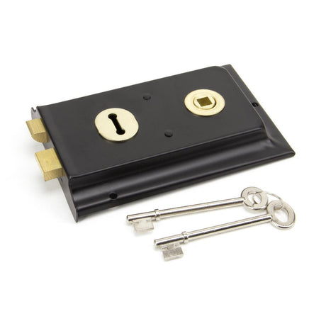 From The Anvil - Polished Brass Rim Lock & Cover | Sku. 35000 | Trade Door Handles.