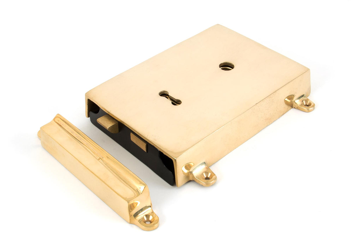 From The Anvil - Polished Brass Rim Lock & Cover | Sku. 35000 | Trade Door Handles.