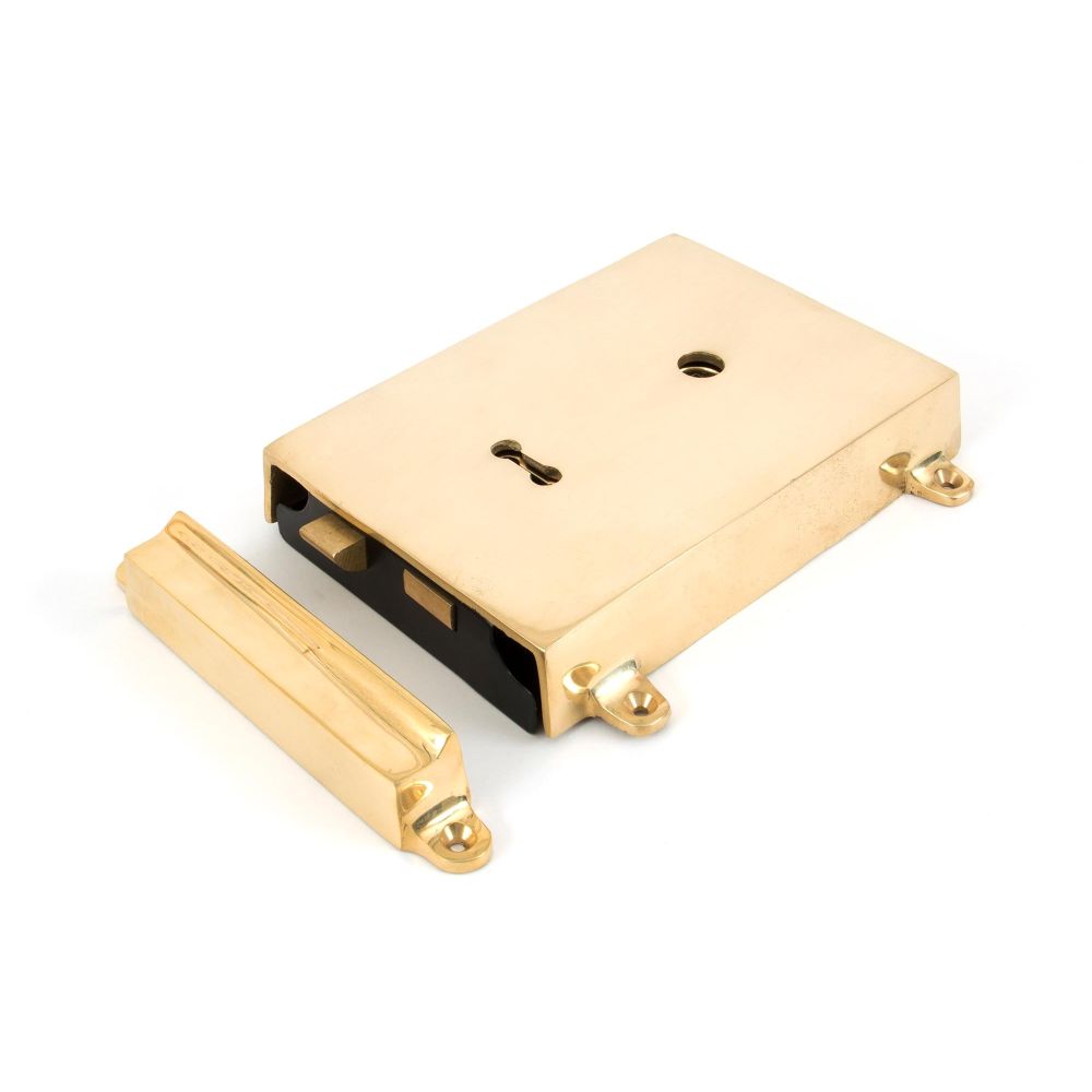 From The Anvil - Polished Brass Rim Lock & Cover | Sku. 35000 | Trade Door Handles.