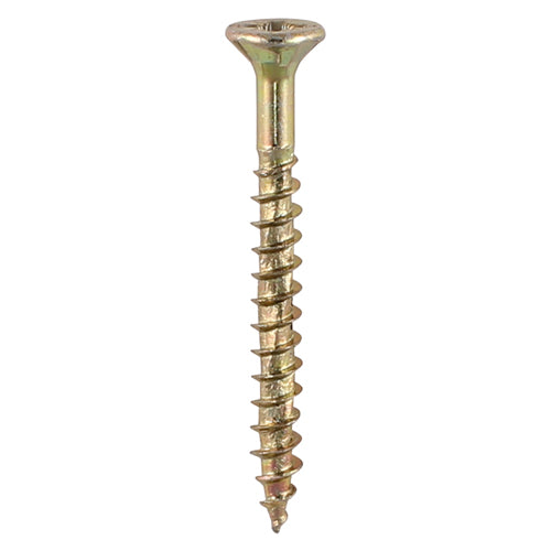This is an image of Timco - Velocity Premium Multi-Use Screws - PZ - Double Countersunk - Yellow 3.5 x 12mm - (200 PCS Box) 35012VY