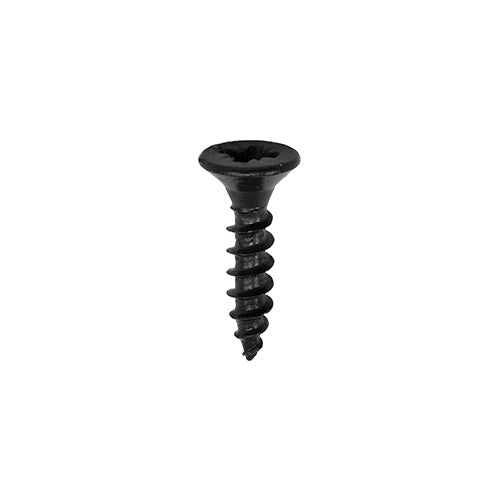 This is an image of Timco - Classic Multi-Purpose Screws - PZ - Double Countersunk - Exterior - Black Organic 3.5 x 16mm - (200 PCS Box) 35016CLAB