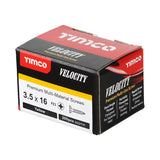 This is an image of Timco - Velocity Premium Multi-Use Screws - PZ - Double Countersunk - Yellow 3.5 x 16mm - (200 PCS Box) 35016VY