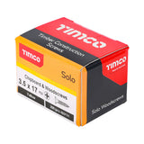 This is an image of Timco - Solo Chipboard & Woodscrews - PZ - Double Countersunk - Yellow 3.5 x 17mm - (200 PCS Box) 35017SOLOC