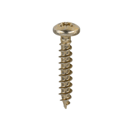 This is an image of Timco - Classic Multi-Purpose Screws - PZ - Pan Head - Yellow 3.5 x 20mm - (200 PCS Box) 35020CLAP