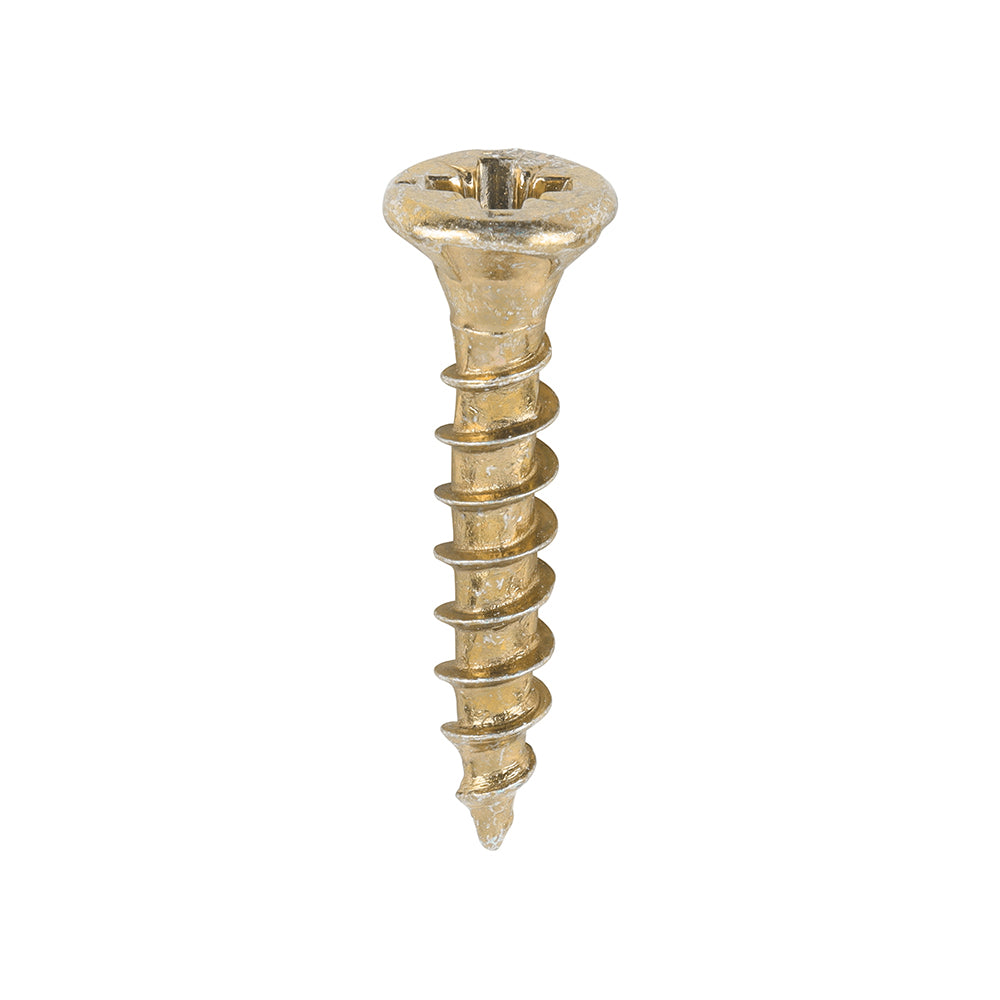 This is an image of Timco - Velocity Premium Multi-Use Screws - PZ - Double Countersunk - Yellow 3.5 x 20mm - (200 PCS Box) 35020VY