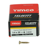 This is an image of Timco - Velocity Premium Multi-Use Screws - PZ - Double Countersunk - Yellow 3.5 x 20mm - (200 PCS Box) 35020VY