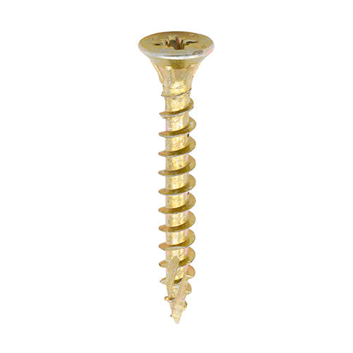 This is an image of Timco - C2 Strong-Fix Screws - PZ - Double Countersunk - Twin-Cut - Yellow 3.5 x 25mm - (2000 PCS Tub) 35025C2TUB