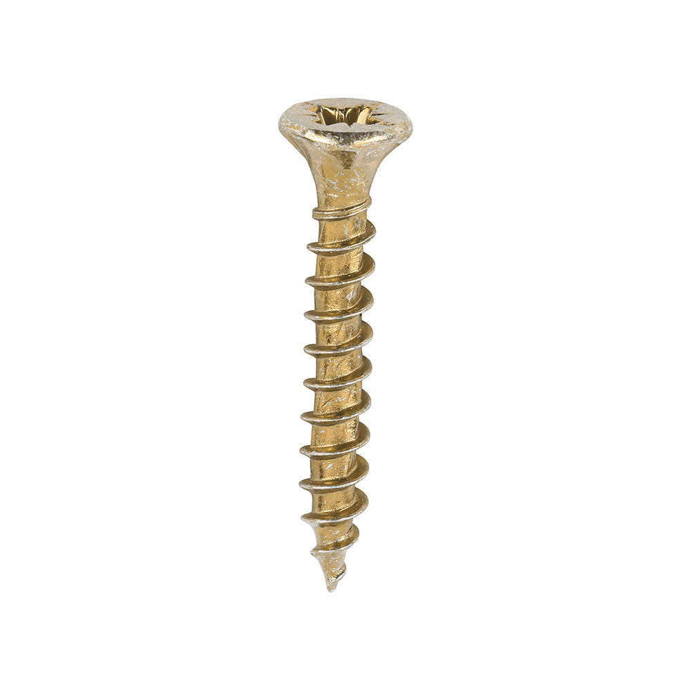 This is an image of Timco - Velocity Premium Multi-Use Screws - PZ - Double Countersunk - Yellow 3.5 x 25mm - (200 PCS Box) 35025VY