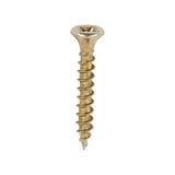 This is an image of Timco - Velocity Premium Multi-Use Screws - PZ - Double Countersunk - Yellow 3.5 x 25mm - (200 PCS Box) 35025VY