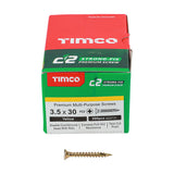 This is an image of Timco - C2 Strong-Fix Screws - PZ - Double Countersunk - Twin-Cut - Yellow 3.5 x 30mm - (200 PCS Box) 35030C2