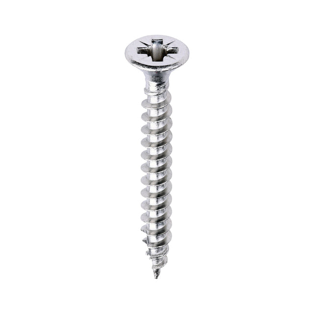 This is an image of Timco - Classic Multi-Purpose Screws - PZ - Double Countersunk - A2 Stainless Steel 3.5 x 30mm - (200 PCS Box) 35030CLASS