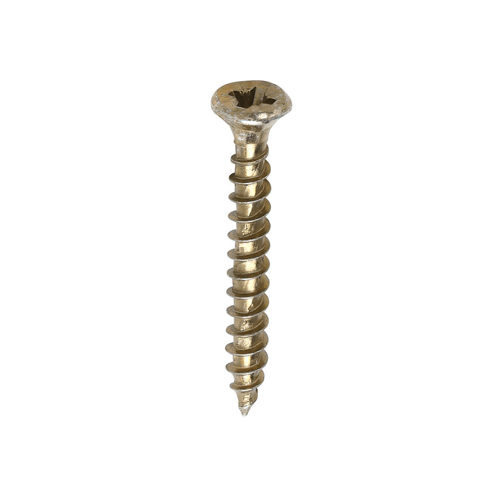 This is an image of Timco - Velocity Premium Multi-Use Screws - PZ - Double Countersunk - Yellow 3.5 x 30mm - (200 PCS Box) 35030VY