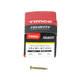 This is an image of Timco - Velocity Premium Multi-Use Screws - PZ - Double Countersunk - Yellow 3.5 x 30mm - (200 PCS Box) 35030VY