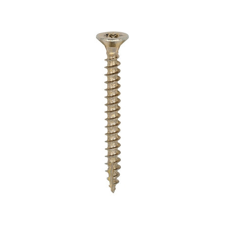 This is an image of Timco - Classic Multi-Purpose Screws - PZ - Double Countersunk - Yellow 3.5 x 35mm - (200 PCS Box) 35035CLAF