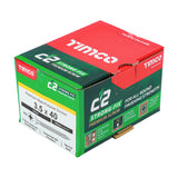 This is an image of Timco - C2 Strong-Fix Screws - PZ - Double Countersunk - Twin-Cut - Yellow 3.5 x 40mm - (200 PCS Box) 35040C2