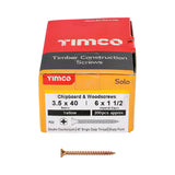 This is an image of Timco - Solo Chipboard & Woodscrews - PZ - Double Countersunk - Yellow 3.5 x 40mm - (200 PCS Box) 35040SOLOC