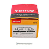This is an image of Timco - Solo Chipboard & Woodscrews - PZ - Double Countersunk - Zinc 3.5 x 40mm - (200 PCS Box) 35040SOLOZ