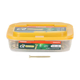 This is an image of Timco - C2 Tongue-Fix Screws - TX - Reduced Countersunk - Twin-Cut - Yellow 3.5 x 45mm - (350 PCS Tub) 35045C2TG