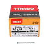 This is an image of Timco - Solo Chipboard & Woodscrews - PZ - Double Countersunk - Zinc 3.5 x 50mm - (200 PCS Box) 35050SOLOZ