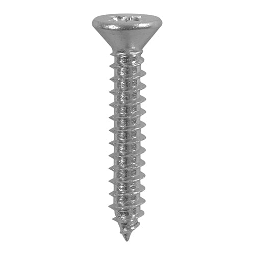 This is an image of Timco - Metal Tapping Screws - PZ - Countersunk - Self-Tapping - A2 Stainless Steel 3.5 x 25mm - (200 PCS Box) 3525CCASS