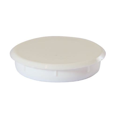 This is an image of Timco - Hinge Hole Cover Caps - White 35mm - (4 PCS TIMpac) 35HHCCP