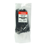 This is an image of Timco - Cable Ties - Black 3.6 x 140mm - (100 PCS Bag) 36140CTB
