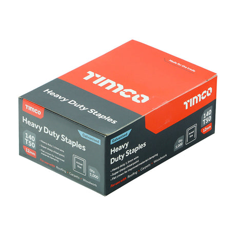 This is an image of Timco - Heavy Duty Staples - Chisel Point - Galvanised - Bulk Box 12mm (5000 PCS Box) 377188