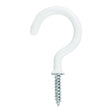 This is an image of Timco - Cup Hooks - Round - White 38mm (4 Pieces TIMpac) 38SHWP