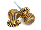 From The Anvil - Aged Brass Flower Mortice/Rim Knob Set | Sku. 39010 | Trade Door Handles.