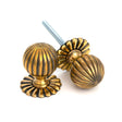 From The Anvil - Aged Brass Flower Mortice/Rim Knob Set | Sku. 39010 | Trade Door Handles.