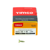 This is an image of Timco - Solo Chipboard & Woodscrews - PZ - Double Countersunk - Yellow 4.0 x 15mm - (200 PCS Box) 40015SOLOC