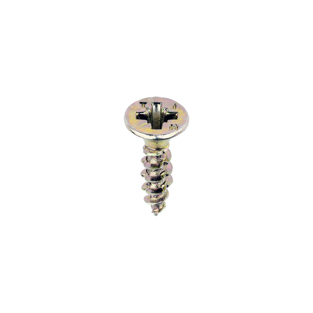 This is an image of Timco - Velocity Premium Multi-Use Screws - PZ - Double Countersunk - Yellow 4.0 x 16mm - (200 PCS Box) 40016VY