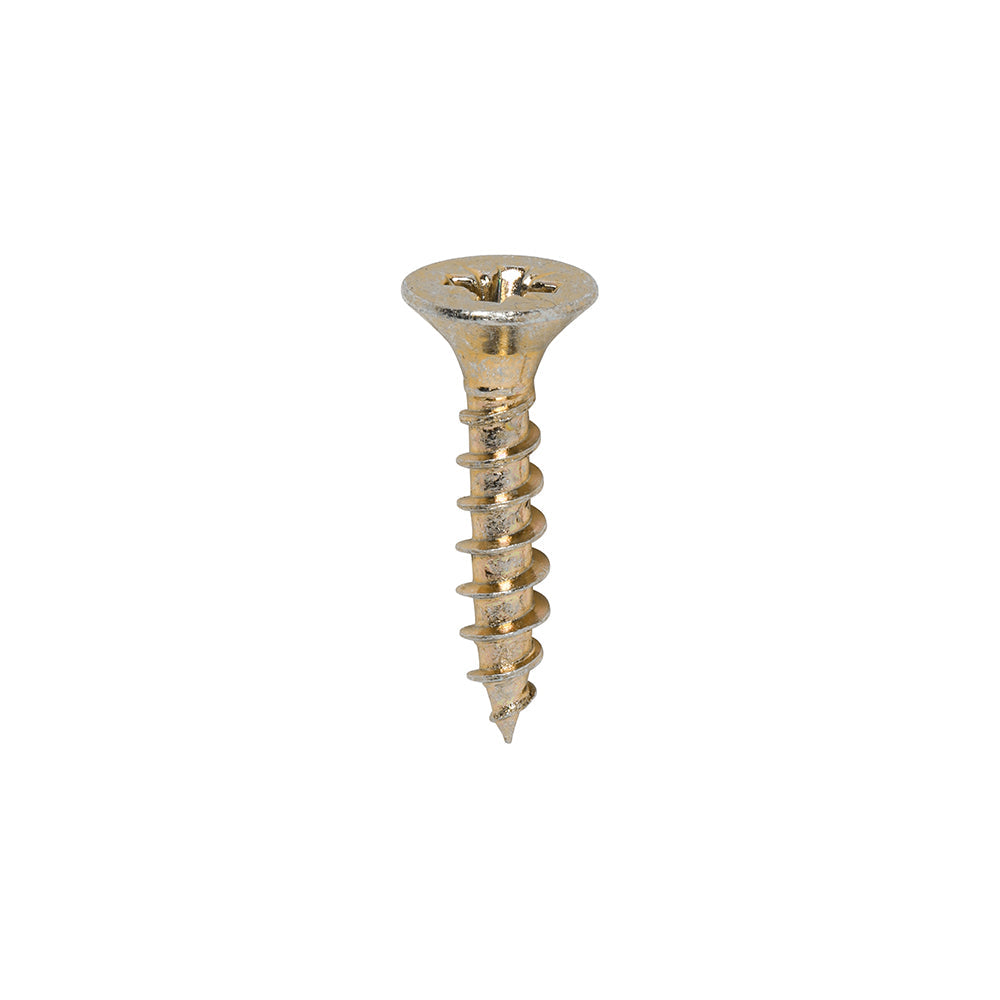 This is an image of Timco - Classic Multi-Purpose Screws - PZ - Double Countersunk - Yellow 4.0 x 20mm - (200 PCS Box) 40020CLAF